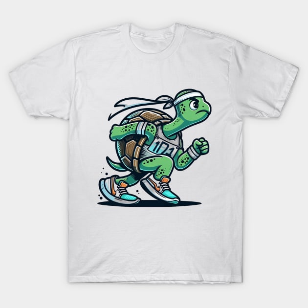 Marathon Turtle: Slow and Steady Wins T-Shirt by Purrformance Wear